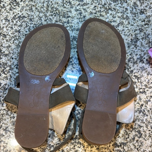 Jessica Simpson Brown Thong Sandals with Ankle Support - Picture 5 of 6